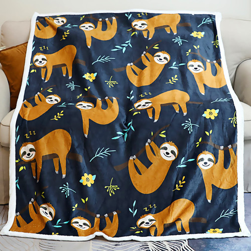 Zevrez Sloth Blanket Cute Sloth Gifts for Women Sloths Lovers Gifts Soft Lightweight Flannel Fleece Blanket with Sloths (Sloth 3, 48"x60") Zevrez Sloth Blanket Cute Sloth Gifts for Women Sloths Lovers Gifts Soft Lightweight Flannel Fleece Blanket with Sloths (Sloth 3, 48"x60")