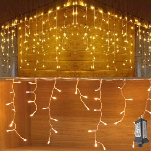 YASENN 300Led Icicle Style String Lights 29.5FT,Update Connectable 8 Lighting Modes with Timer Icicle Lights for Home Garden Outdoor Indoor Eave Decor (Warm White LED White Cable) YASENN 300Led Icicle Style String Lights 29.5FT,Update Connectable 8 Lighting Modes with Timer Icicle Lights for Home Garden Outdoor Indoor Eave Decor (Warm White LED White Cable)