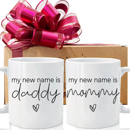 Veegoho First Time Mommy Daddy to Be Mug Set Gifts, My New Name is Mommy Daddy, Mug Set Gifts for New Parents to Be, New Parents Pregnancy Announcement, New Parents Gifts-2 Veegoho First Time Mommy Daddy to Be Mug Set Gifts, My New Name is Mommy Daddy, Mug Set Gifts for New Parents to Be, New Parents Pregnancy Announcement, New Parents Gifts-2