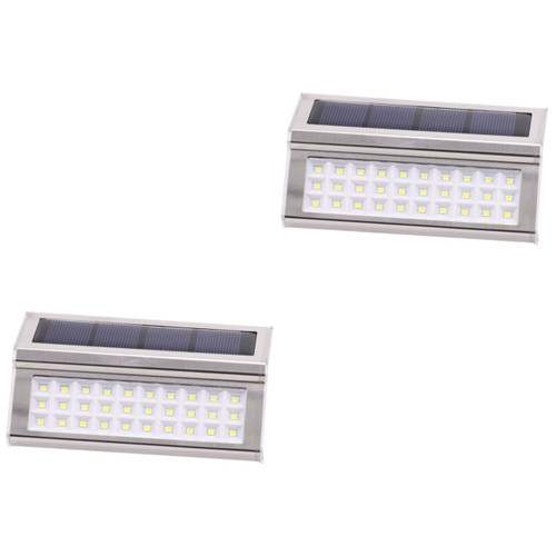 UKCOCO 2 Pcs Solar Stair Light Outside Solar Lights Solar Deck Post Lights Step Stairs Deck Decor Led Solar Lamp Solar Deck Lights Outdoor Step Light White Super Bright Street Light Abs