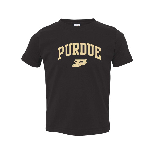 UGP Campus Apparel TS03 - Purdue Boilermakers Arch Logo Toddler T Shirt - 5/6T - Black
