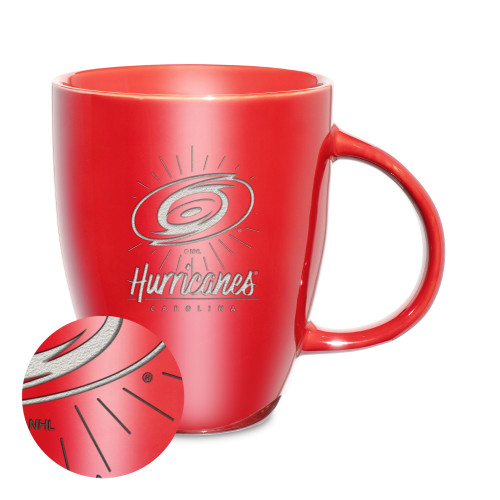 Rico Industries NHL Hockey Carolina Hurricanes Sunburst 18oz Laser Engraved Ceramic Lustre Mug