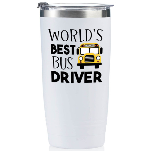 Onebttl School Bus Driver Appreciation Gifts for Women, Men - World's Best Bus Driver - 20oz/590ml Stainless Steel Insulated Tumbler - Thank you Gifts for School Bus Driver