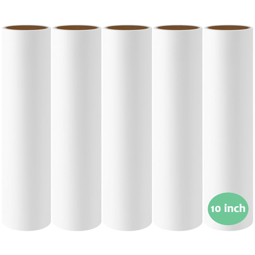 Large 10 inch Lint Roller Refills Only, Mega Lint Remover Refills for Pet Hair, Oversized Sticky Roller Refills for 10'' Wide Floor Lint Rollers, 60 Sheets/Roll Pack of 5 Rolls Total 300 Sheets