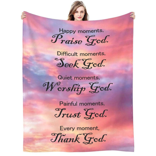 Menghao Bible Blanket Christian Gifts for Women, Religious Blanket with Inspirational Verse Thoughts and Prayers-Scripture Blanket Catholic Gifts Birthday Gifts Spiritual Gifts for Women 50"X 60"