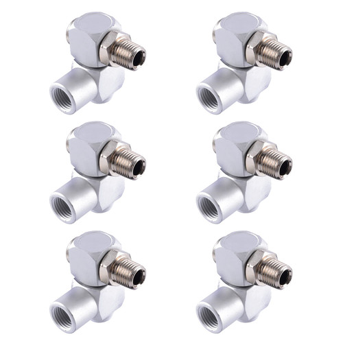 6Pcs 1/4" 360 Degree Swivel Universal Connector Air Tool Fitting Air Hose Connector Industrial Swivel Portable Air Tool Adapter