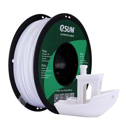 eSUN PLA+ Filament 1.75mm, 3D Printer Filament PLA Plus, Dimensional Accuracy +/- 0.03mm, 1KG Spool (2.2 LBS) 3D Printing Filament for 3D Printers, Cold White