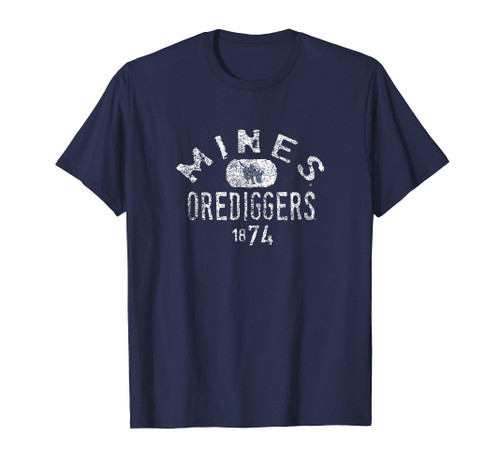 Colorado School Of Mines Orediggers Vintage 1874 Logo Navy T-Shirt
