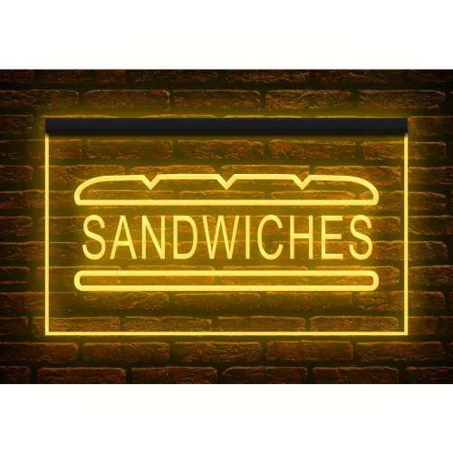 110115 Sandwiches Subs Shop Bar Cafe Open Display LED Light Neon Sign (12" X 8", Yellow)
