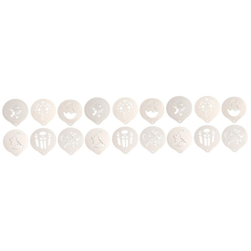 Ciieeo 3 Sets 6pcs Espresso Stencils Coffee Foam Stencils Funny Coffee Stencils Cappuccino Arts Templates Cake Stencil Barista Stencils Cappuccino Stencil Expresso Coffee Shaker Milk Foam