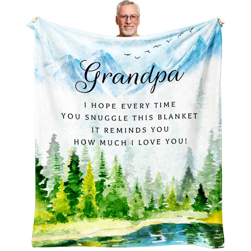 AIYUBOFUN Christmas Grandpa Gifts - Xmas Gifts for Grandpas - Grandpa Gifts from Grandchildren, Grandson, Granddaughter - Grandfather Birthday Gift Ideas Throw Blanket 60" x 50"