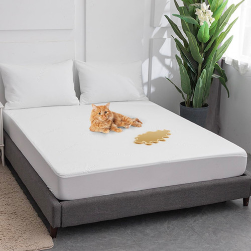 100% Waterproof Queen Mattress Protector - Luxury Comfort Bamboo Mattress Protector - Hypoallergenic & Breathable Mattress Cover - Soft, Crinkle Free & Noiseless (White, Queen) 100% Waterproof Queen Mattress Protector - Luxury Comfort Bamboo Mattress Protector - Hypoallergenic & Breathable Mattress Cover - Soft, Crinkle Free & Noiseless (White, Queen)
