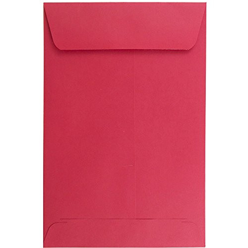 JAM PAPER 6 x 9 Open End Catalog Colored Recycled Envelopes - Red Recycled - 100/Pack
