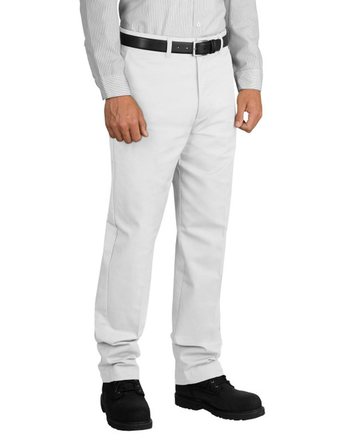 Red Kap Men's Stain Resistant, Flat Front work Pants, White, 28W x 30L