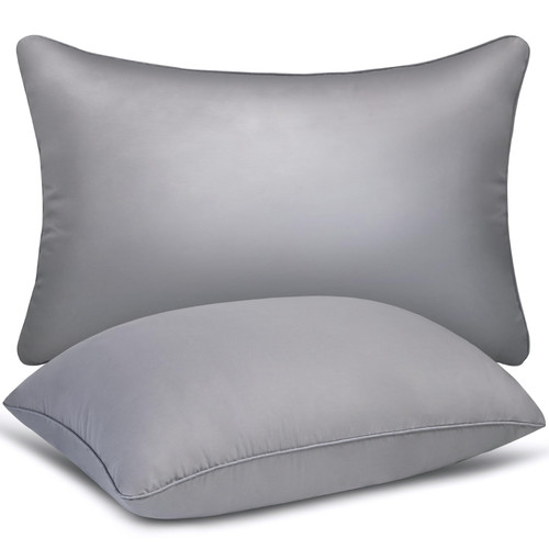 HIMOON Bed Pillows for Sleeping Standard Size 2 Pack?Cooling Hotel Quality Down Alternative Pillows for Side Back and Stomach Sleepers?Grey HIMOON Bed Pillows for Sleeping Standard Size 2 Pack?Cooling Hotel Quality Down Alternative Pillows for Side Back and Stomach Sleepers?Grey