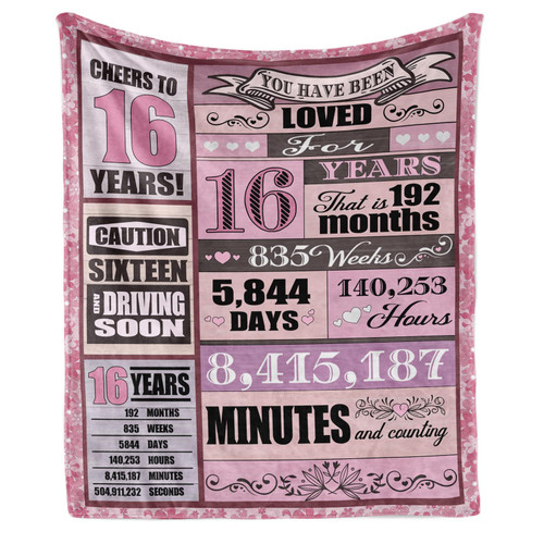 MAXGADGET Sweet 16 Gifts for Girls - 16 Year Old Girl for Girs,16th Birthday Decorations for Girls,16 Year Old Birthday Gift Ideas for Daughter Sister Granddaughter Blanket 60"x50"