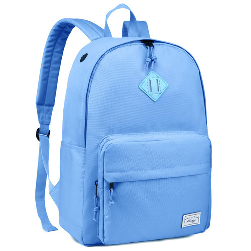 Kasqo School Backpack, 17 Inch Classic Lightweight Water-Resistant Backpack for Men Women Teens Girls Boys Kids to School, College, Travel, Work, Aquamarine