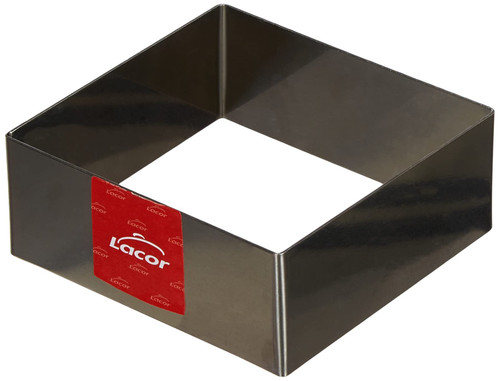 LACOR Stainless Steel Square Pastry Mould, 10 x 10 cm, Silver
