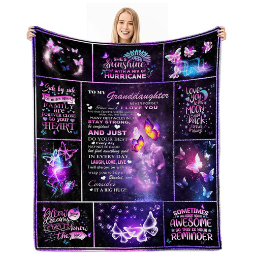 Zlomjro Gifts for Granddaughter Blanket, Granddaughter Gifts from Grandma, Granddaughter Gifts, Granddaughter Birthday Gifts, Graduation Gifts for Granddaughter Throw Blanket 50"x60"