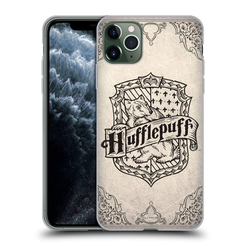 Head Case Designs Officially Licensed Harry Potter Hufflepuff Parchment Sorcerer's Stone I Soft Gel Case Compatible with Apple iPhone 11 Pro Max