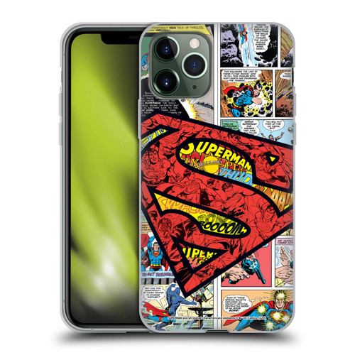 Head Case Designs Officially Licensed Superman DC Comics Oversized Logo Comicbook Art Soft Gel Case Compatible with Apple iPhone 11 Pro