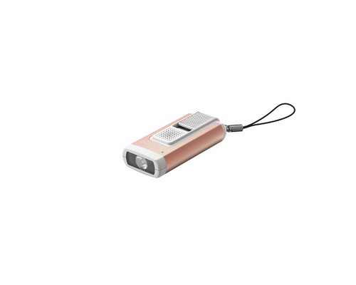 Ledlenser K6R Safety Alert Ultra-Compacted Foldout USB-A Rechargeable Keychain Flashlight 400 Lumens in Gift Box, Rose Gold