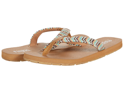 FLOJOS Women's Juno Weave Flat Sandal, TAN Multi, 11