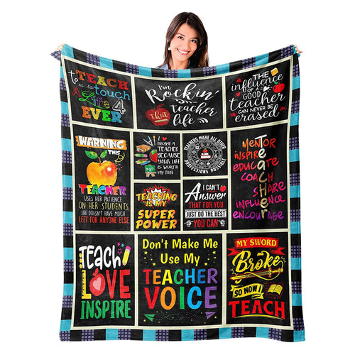 Joyloce Teacher Gifts For Women Teacher Blanket 50"X40", Teacher Appreciation Gifts Thank You Gifts for Teachers Day Graduation Retirement Birthday Christmas Valentines Day Best Teacher Throw blankets