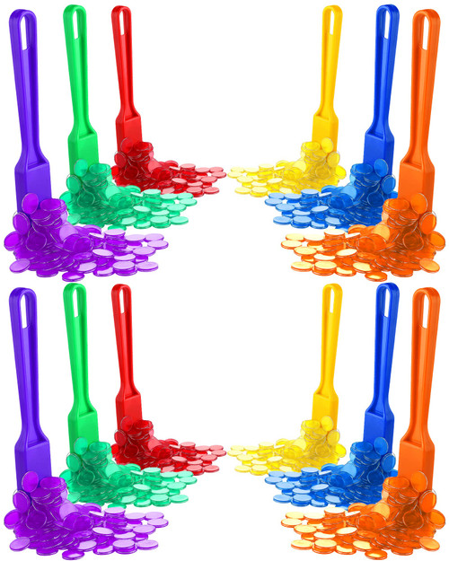 606 Pcs Magnetic Bingo Wands with Bingo Chips Rainbow Magnetic Wands and Chip Set for Kids Learning, Science, Counting, Sorting, Home, Classroom, School, Game Educational Activities, 6 Colors