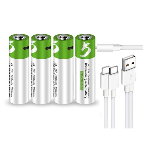 UEmatu 1.5V AA Lithium ion USB Rechargeable Battery,High Capacity 2600mWh,1.5 H Fast Charge,1200 Cycle with Type C Port Cable, Constant Output, 4-Pack UEmatu 1.5V AA Lithium ion USB Rechargeable Battery,High Capacity 2600mWh,1.5 H Fast Charge,1200 Cycle with Type C Port Cable, Constant Output, 4-Pack