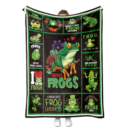 Treeswift Frog Fleece Blanket Soft and Cozy Throw Blanket for Kids and Adults Luxurious Frog Blankets Frog Gifts for Frog Lovers Treeswift Frog Fleece Blanket Soft and Cozy Throw Blanket for Kids and Adults Luxurious Frog Blankets Frog Gifts for Frog Lovers