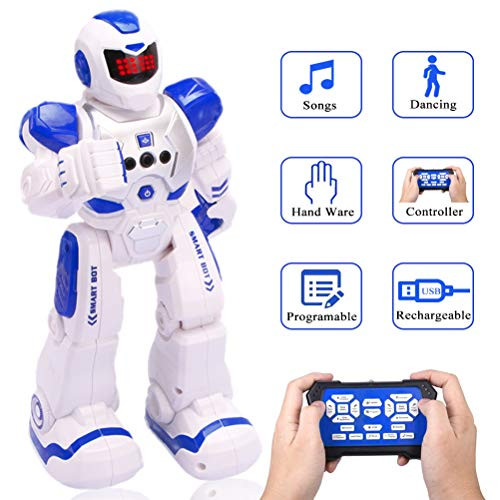 Bagvhandbagro Remote Control Robot for Kids,Intelligent Programmable Robot with Infrared Controller Toys,Dancing,Singing,LED Eyes,Gesture Sensing Robot Kit for Children Entertainment
