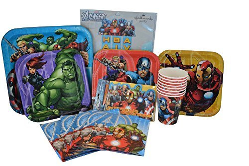 Marvel Avengers Birthday Party Supplies. Marvel Avengers Paper Plates, Avengers Napkins, Avengers Cups, Avengers Invitations and Avengers Birthday Banner
