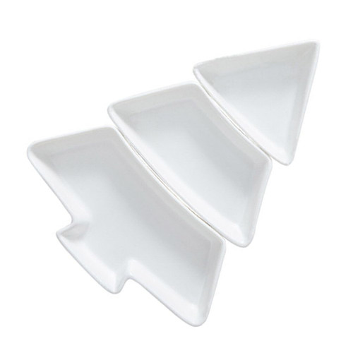 PRETYZOOM Appetizer Plates Snack Plate Fruit Serving Platter with Sections Ceramic Fruit Tray Holiday Treat Bowl Ceramic Snack Tray Divided Sauce Dish Nut Tray Salad Plate White Dinner Plate