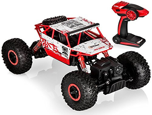 Top Race Remote Control Monster Truck RC Rock Crawler, 2.4Ghz Transmitter, 4WD Off Road RC Car - TR-130