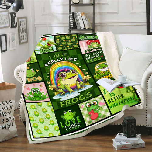 Frog Blanket, Frog Gifts for Frog Lovers, Frog Gifts for Women Girl, Funny Cute Green Frog Print Throw Blanket for Kids Adults, Ultra Soft Warm Sherpa Throw Blanket for Couch Sofa Bed 50 x 60 Frog Blanket, Frog Gifts for Frog Lovers, Frog Gifts for Women Girl, Funny Cute Green Frog Print Throw Blanket for Kids Adults, Ultra Soft Warm Sherpa Throw Blanket for Couch Sofa Bed 50 x 60