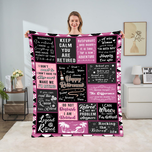 JOPJOLIW Retirement Gifts for Women 2023, Retirement Blanket for Women, Retirement Blanket, 60"x50" Happy Retirement Gifts for Women, Retired Gifts for Coworker Doctor Teacher Nurse Grandma