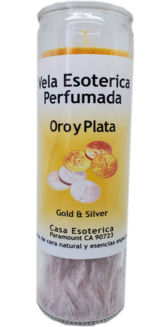 Indio Products Gold and Silver Candle (Oroy Plata)-Spiritual Magick Spell Esoteric Palm Wax Candle Indio Products Gold and Silver Candle (Oroy Plata)-Spiritual Magick Spell Esoteric Palm Wax Candle