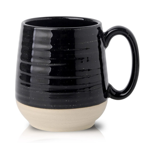 Hasense Large Coffee Mug,20 oz Ceramic Coffee Cup for Office and Home, Big Coffee Mug with Handle for Latte Coffee Tea Soup, Dishwasher and Microwave Safe, 1 PCS (Black)