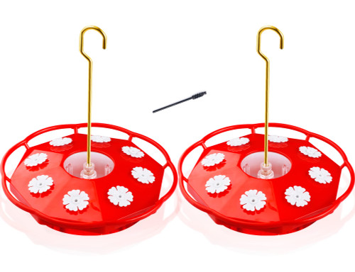 eWonLife Hummingbird Feeder for Outdoors Hanging, Humming Bird feeders, Easy to Clean and Fill, Leak Proof, 2 Pack Saucer Feeder for Birds, with Clean Brush and 8 Feeding Ports (16 OZ/Pack) eWonLife Hummingbird Feeder for Outdoors Hanging, Humming Bird feeders, Easy to Clean and Fill, Leak Proof, 2 Pack Saucer Feeder for Birds, with Clean Brush and 8 Feeding Ports (16 OZ/Pack)