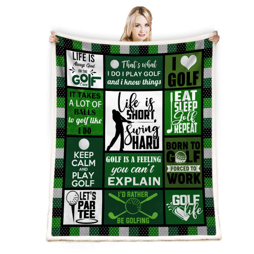 CYREKUD Golf Gifts for Men Women,Golf Throw Blanket,Funny Golf Gifts,Golf Gifts for Men Golfers,Golf Ball Gifts for Men,Mens Golf Gifts Ideas,Golf Clubs Golfer Blanket for Bed Sofa 50" x 60"