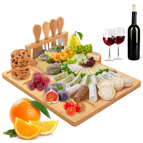 Charcuterie Boards, Bamboo Cheese Board Set, Premium Small Cheese Boards and Knife Set, Cheese Tray Cheese Plate Cheese Platter Set, Ideal for Housewarming Gifts, Halloween, Wedding Charcuterie Boards, Bamboo Cheese Board Set, Premium Small Cheese Boards and Knife Set, Cheese Tray Cheese Plate Cheese Platter Set, Ideal for Housewarming Gifts, Halloween, Wedding