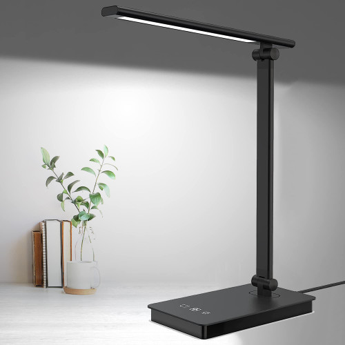 LED Desk Lamp for Home Office, Desk light Dimmable Eye-caring Reading with 5 Lighting & 5 Brightness Level, Table Light Touch Control Foldable Table Lamp for Bedside Office Study Reading Work BEYONDOP