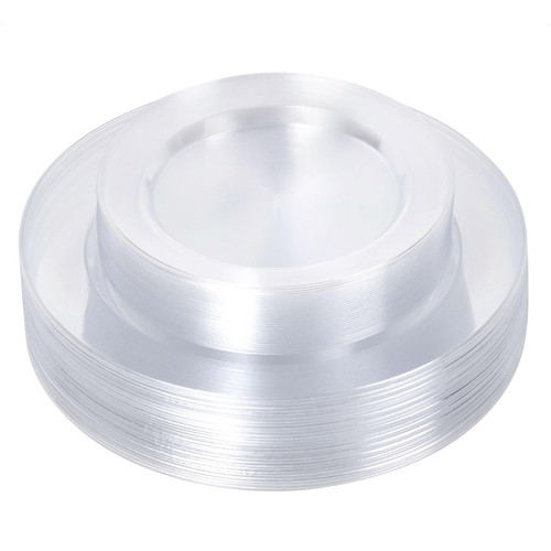 Bestluck 60PCS Clear Plastic Plates, Heavy Duty Disposable Plastic Plates with 30PCS 10.25inch Dinner Plates and 30PCS 7.5inch Dessert Plates, Disposable Plates for Party Wedding