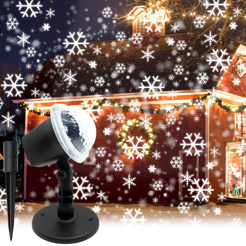 Christmas Projector Lights Outdoor,Christmas Snowflake Projector Lights, Christmas Snowfall Projector Lights,Waterproof IP65 Decorating LED Light Holiday Halloween Garden Landscape Home Party Show