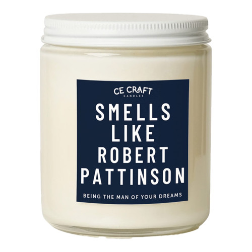 CE Craft - Smells Like Robert Pattinson Scented Candle - Mahogany Teakwood Scent - Gift for Her, Girlfriend Gift, Prayer Celebrity Candle, Edward Twilight