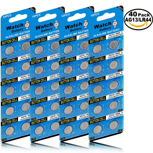 JOOBEF 40 Pack Watch Alkaline Battery Button Cell LR44 AG13