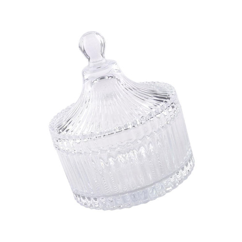 SHOWERORO Clear Glass Jar Food Storage Jar Glass Terrarium with Lid Glass Storage Jars with Lids Clear Container with Lid Glass Cookie Storage Dish Glass Containers with Lids Paper Cup Candy