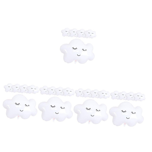 ERINGOGO 25 Pcs Cloud Aluminum Film Balloon Cloud Foil Balloon Cloud Balloons Helium Balloons Scene Layout Props Cloud 9 Foil Balloons Party Decorative Balloons Large Birthday Items White