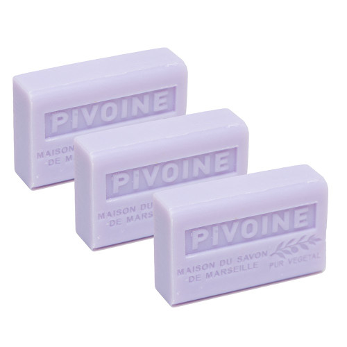 French Soap, Set of 3 x 125g - Peony (Pivoine)- Shea Butter - La Maison du Savon de Marseille French Soap, Set of 3 x 125g - Peony (Pivoine)- Shea Butter - La Maison du Savon de Marseille